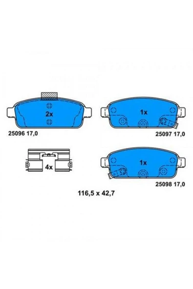 Bosch FREN BALATASI ARKA [ OPEL ASTRA J 2009 - ] 313105 ürün görseli 1