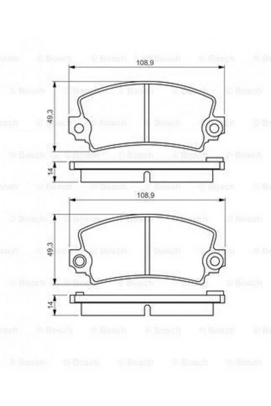 Bosch Fren Balata Ön [ Renault R12 1.3 / 1.4 1969-2000 ] 540133 Uyumlu ürün görseli