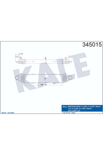 KALE TURBOSARJ RADYATORU MERCEDES X204 W204 S204 C204 C218 W212 C207 42058 - 1