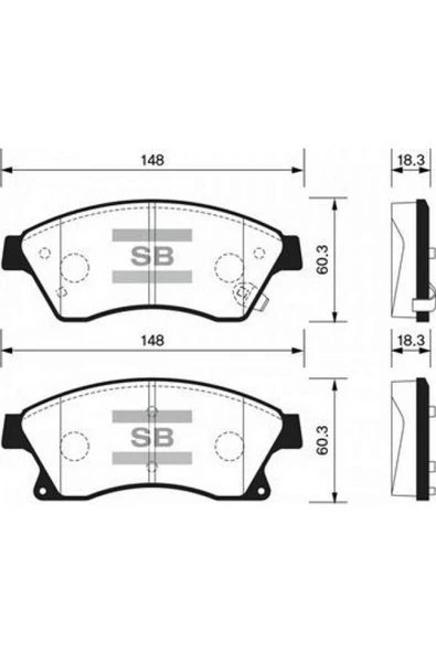 SANGSIN ÖN BALATA 15 INC ASTRA J 1.3 CDTI-1.4-1.4 TURBO-1.6 1.7 CDTİ 2.0CDTİ 10 AVEO 11 CRUZE 11 612138 ürün görseli
