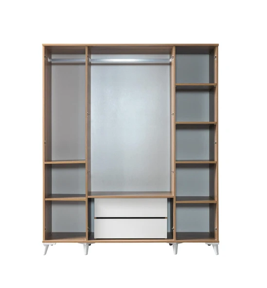 EVİMŞAH GARDIROP COUNTRY 4 KAPAKLI İNCİ AYNALI MEMBRAN DOLAP - 3