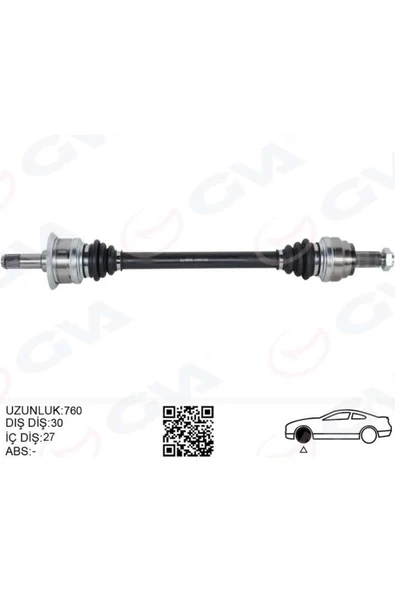 GVA Komple Aks Arka Sol Bmw N20 F10 F12 F13 F06 760mm Diş 30 Diferansiyel Diş 27 ürün görseli