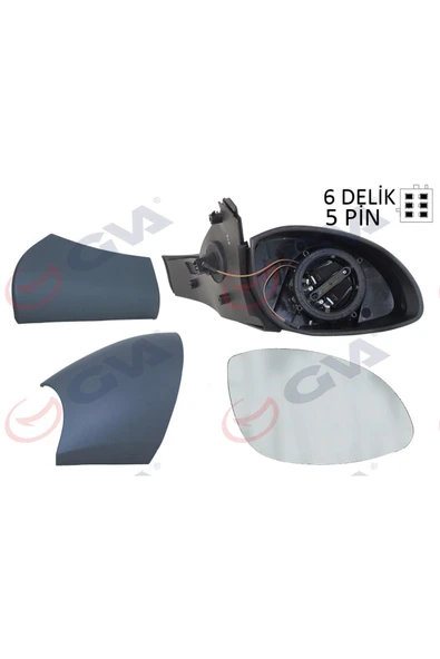 GVA DIŞ DİKİZ AYNASI SAĞ VECTRA B 96 ELEKTRİKLİ ISITMALI KONVEKS 5 FİŞ VM-166EHR 1428718 612138 ürün görseli