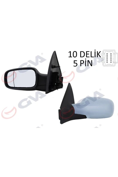 GVA DIŞ DİKİZ AYNASI SOL MEGANE 02 ELEKTRİKLİ ISITMALI ASTARLI ASFERİK 5 FİŞ VM-138EHPAL 313105 ürün görseli