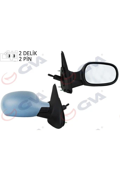 GVA DIŞ DİKİZ AYNASI SAĞ MEGANE 99 MEKANİK SENSÖRLÜ ASTARLI KONVEKS 2 FİŞ VM-129PSR 612138 ürün görseli