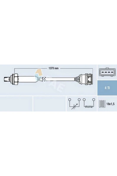FAE OKSİJEN SENSÖRÜ OTA4N-5D1 VOLVO S40 2.0T4 97-04 1362MM RSZYN ürün görseli