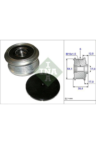 Ina Beissner ALTERNATÖR KASNAĞI RULMANLI FIESTA V 01-10 -FUSION 02-05 1.4 TDCI-MADA 2 1.4 CD 03 6 KAN 612138 ürün görseli
