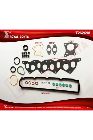 Royal MOTOR ÜST TAKIM CONTA KEÇELİ SİLİNDİR KAPAKSIZ KNG-EXP-CLIO-F8Q RSZYN ürün görseli