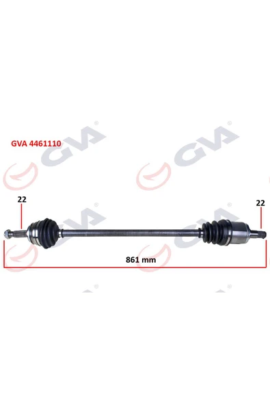 GVA KOMPLE AKS SAĞ SKODA FAVORIT 1.3 89-94 865mm 612138