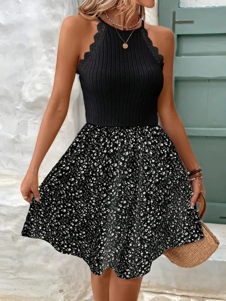 Lucky Life Kadın Omuzlardan Açık Reglan Kol Detaylı üst Fırfırlı Kaşkorse Alt Süprem Elbise - Resim 11