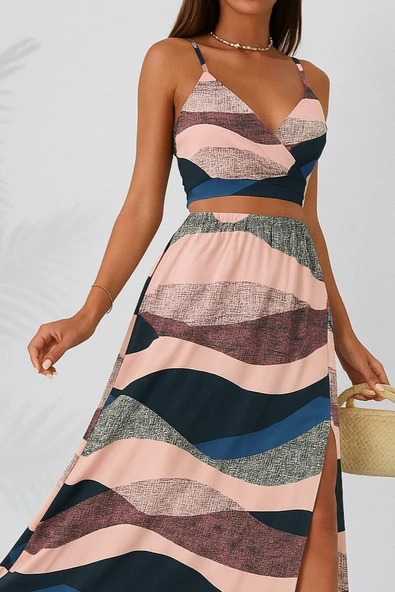 Lucky Life Kadın Kolsuz Askılı Crop Ikili Süprem Takım ürün görseli 1