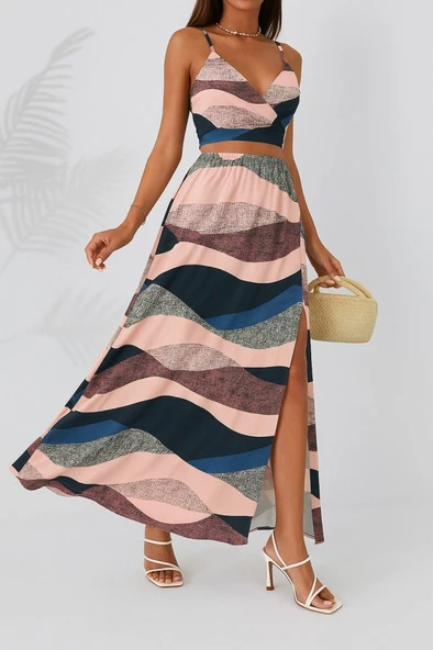 Lucky Life Kadın Kolsuz Askılı Crop Ikili Süprem Takım - Resim 2