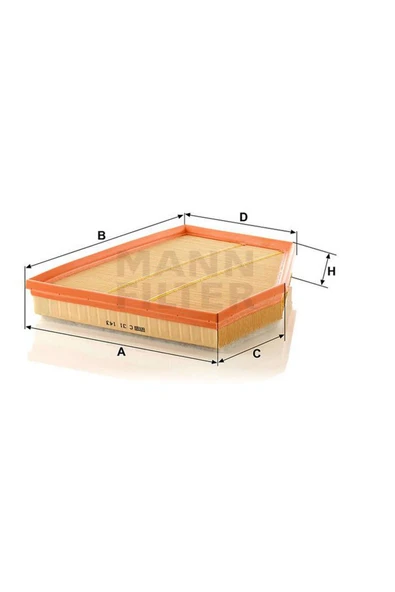 MANN Hava Filtresi Bmw E60 520d 535d 04-10 E61 520d 535d 04 07 E63 635d 07 540133 ürün görseli