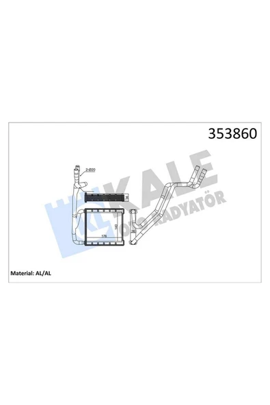 KALE KALORİFER FORD TRANSIT COURIER HEATER CORE 612138 ürün görseli 1