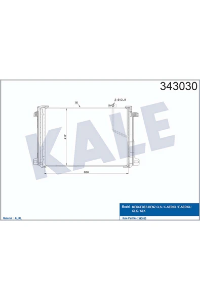 KALE KLIMA RADYATORU MERCEDES X204 W204 S204 C204 C218 W212 A207 C207 612138 ürün görseli 1