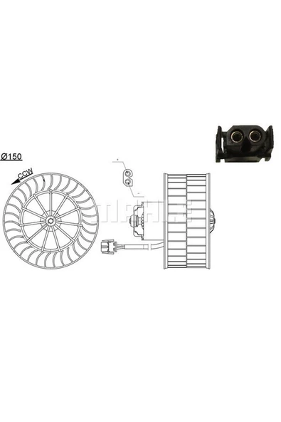 MAHLE KALORIFER MOTORU BMW E36 12V KLIMASIZ 612138 ürün görseli 1