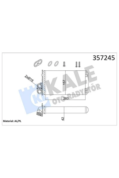KALE KALORİFER RENAULT TRAFIC II-OPEL VIVARO A-NISSAN PRIMASTAR 1.9/2.0/2.5DCI 01 CONTA İLAVE 612138 ürün görseli 1