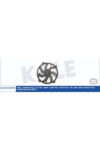 KALE FAN MOTORU [ CİTROEN C4 , C4 PİCASSO , C4 II , BERLİNGO III , DS4 , DS5 , PEUGEOT 307 YM 612138 ürün görseli 1