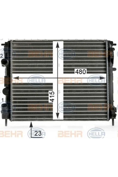 BEHR RADYATÖR CLIO II-KNG-LOGAN1.5 DCI-1.6 16V-1.9 DTI-K4M(AC+KLİMASIZ+MEK)(480x414x28) 612138 ürün görseli 1
