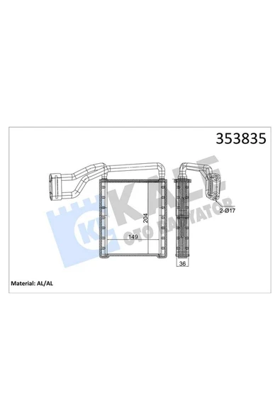 KALE KALORİFER FORD TRANSIT CUSTOM HEATER CORE 612138 ürün görseli 1