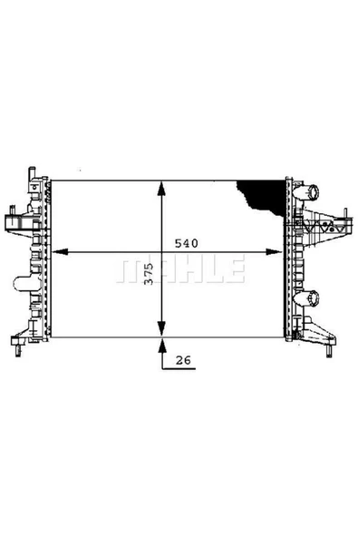 MAHLE RADYATÖR CORSA C-COMBO-TIGRA 1.0-1.2-1.2 16V-1.4-1.4 16V AC KLİMASIZ MEK 545x359x23 1300 612138 ürün görseli 1