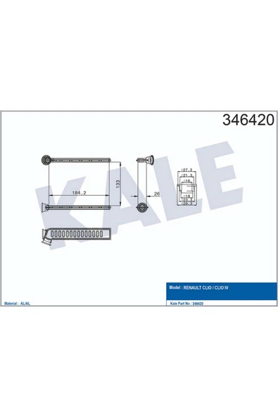 KALE KALORİFER RADYATÖRÜ [ RENAULT CLİO IV , LOGAN II 2013- BRAZING ] 612138 ürün görseli 1
