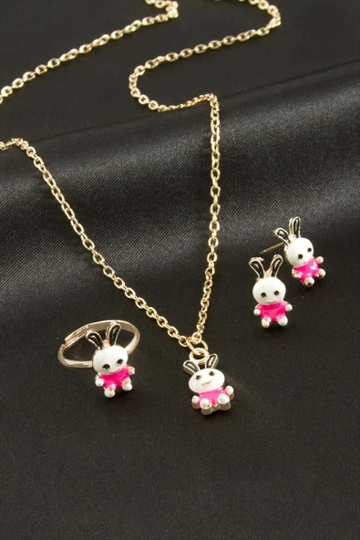 Tavşan Mineli Set Kolye - Resim 2