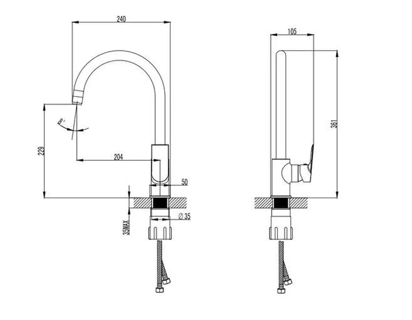 Turkuaz Cerastyle Ibiza Eviye Bataryası Krom KM00105040000011 - 2