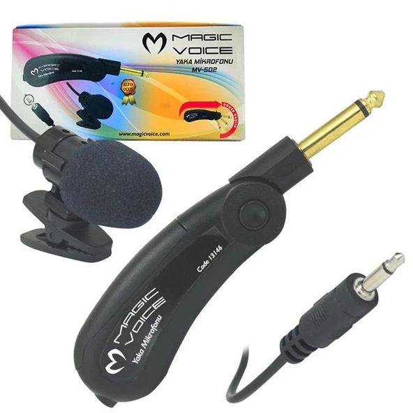 Magicvoice MV-502 Gold Kablolu Yaka Mikrofonu - 1
