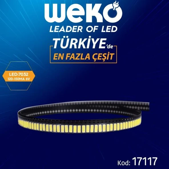 7032 120-150 MA 6V Tv Led Bar Ledleri ( Tvnizin içindeki led barla aynısı olduğunu görmeden almayınız. Led bar ürünlerinde paket açıldığında iade kabul edilmemektedir. ) ürün görseli