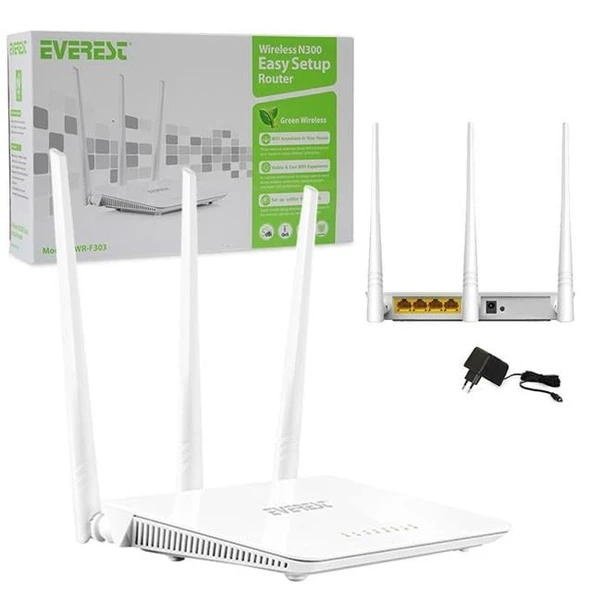 Everest EWR-F303 2.4 Ghz 300 Mbps 4 Port Kablosuz Router ürün görseli