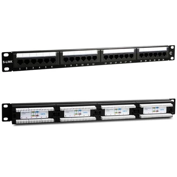 S-Link SL-F624 24’Lü FTP Cat6 Patch Panel