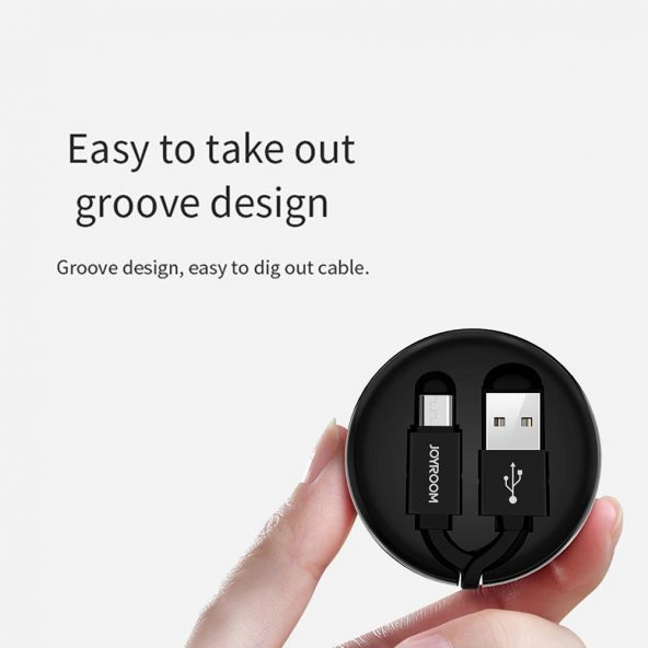 Joyroom S-M346 Uzatılabilir Type-C Hızlı Şarj ve Data Kablosu Siyah - Resim 2