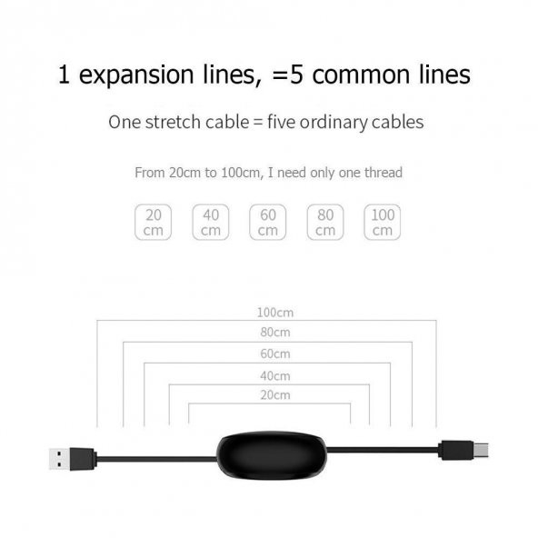 Joyroom S-M346 Uzatılabilir Type-C Hızlı Şarj ve Data Kablosu Siyah - Resim 5