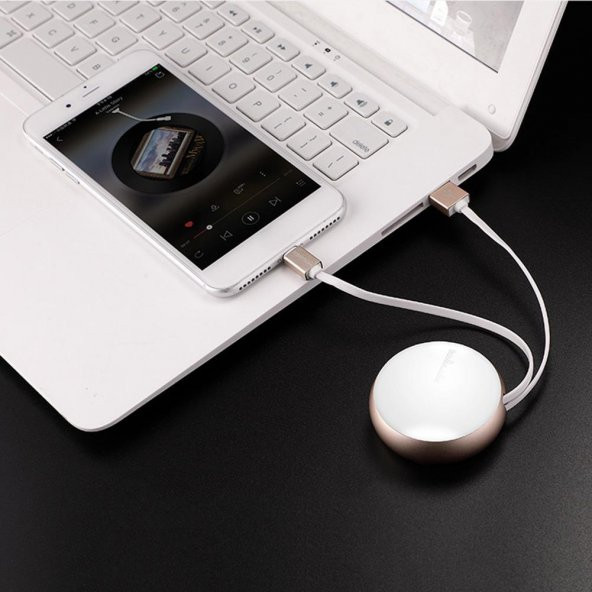 Joyroom S-M346 Uzatılabilir Type-C Hızlı Şarj ve Data Kablosu Beyaz - Resim 2