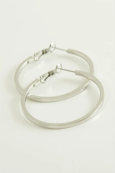 Ezme Lüks Çelik Halka Küpe 4 cm ürün görseli 1