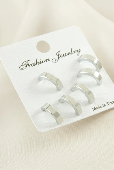 6 Adet Yarım Halka Küpe 1 cm - Resim 3