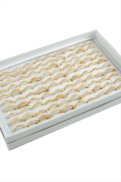 Karışık Lüks Baget Zirkon Taşlı Yüzük - Resim 2