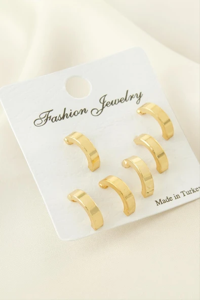 6 Adet Yarım Halka Küpe 1 cm - Resim 2