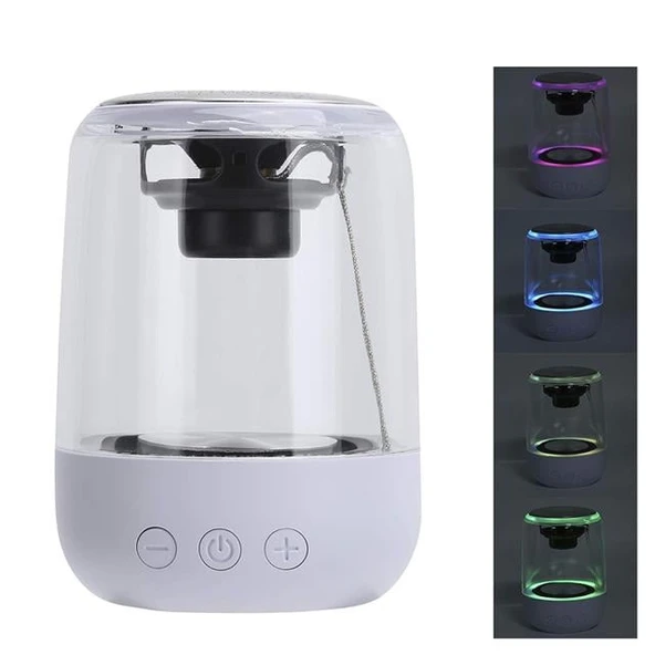 Magicvoice MV-24696 600 Mah Taşınabilir RGB Mikrofonlu Aux-TF-Bluetooth 3 Watt Hoparlör (Beyaz) ürün görseli