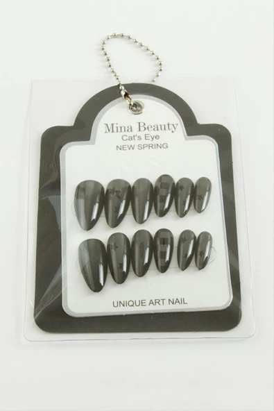 Desenli Mina Beauty Kedi Gözü Takma Tırnak - 7