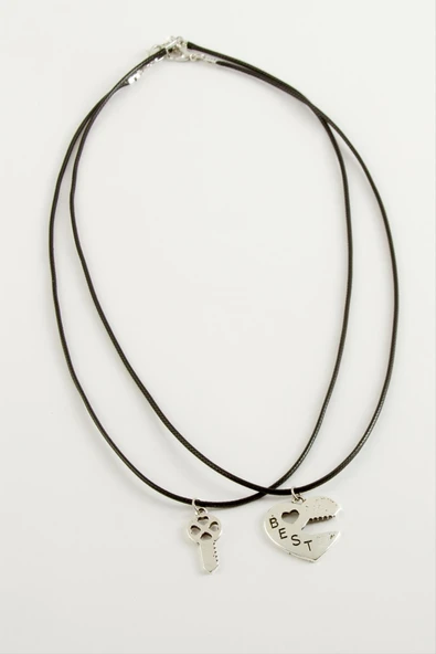 Kalp Anahtar Arkadaşlık Kolyeleri (Çift Kolye) - Resim 2