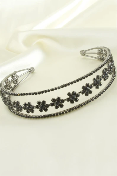 Çiçek Lüks Taşlı Gelin Tacı ürün görseli