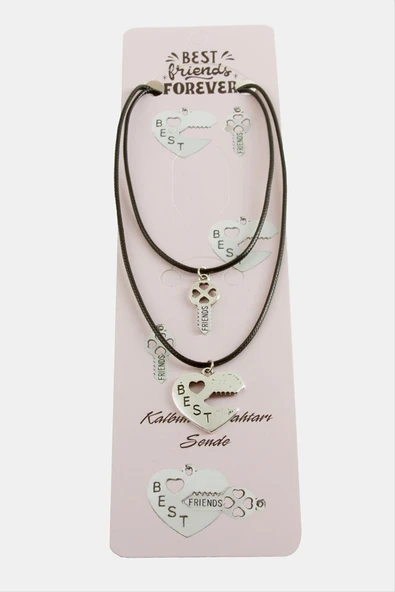 Kalp Anahtar Arkadaşlık Kolyeleri (Çift Kolye) ürün görseli 1