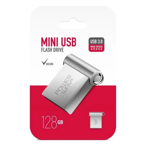 Powerway Mini 128GB Metal Mini USB 3.0 Flash Bellek Yüksek Hızlı - 1