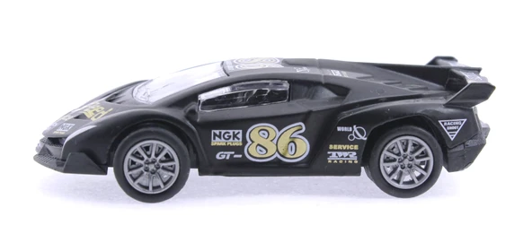 Die Cast Çek Bırak Metal Siyah Yarış Arabası 86 - 6