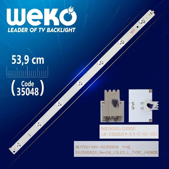 SVJ500A33 _ REV06 _ 13LED_L_TYPE_140805 - 50D3000/D2000 - 53.9 CM 7 LEDLİ - (WK-823) Tv Led Bar ürün görseli 1