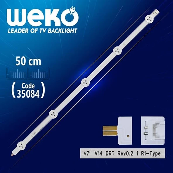 47''  V14 DRT REV0.2 1 R1 - TYPE - ( 50 Cm ) - 5 Ledli - ( WK-841 ) Tv Led Bar ürün görseli
