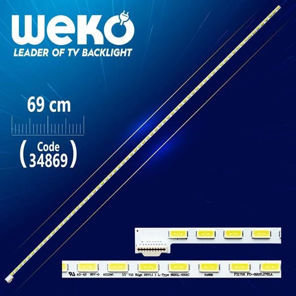 55'' V12 EDGE REV1.1 1 L-TYPE 6920L-0001C - 69 Cm 66 Ledli - WK-327 Tv Led Bar ürün görseli 1