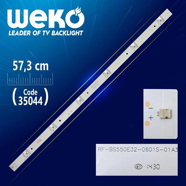 RF - BS550E32 - 0601S - 01A3-4655DZ001 - R4808 0319 - (57.3 Cm) 6 Ledli - (WK-822) Tv Led Bar ürün görseli 1
